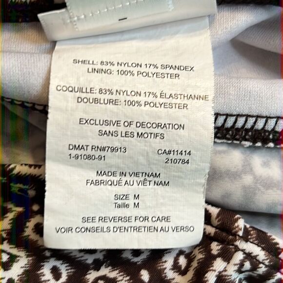 Motherhood Maternity Brown with White Tankini - Size Medium - Picture 10 of 14